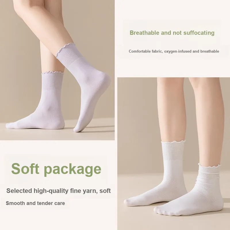 MIIOW Mid Calf Socks Women's 5 Pack-6