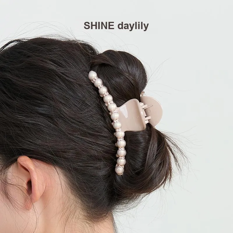 SHINE Pearl Pink Collection Acrylic, Crystal, Shell Pearl Hair Clips Women's-6