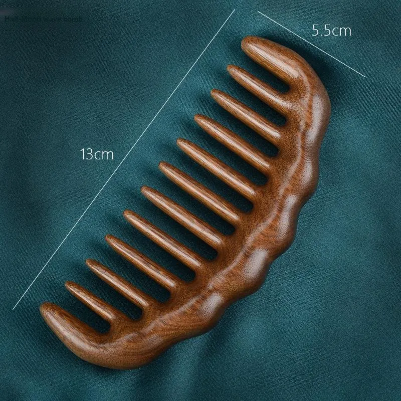 SHITIAN Natural Golden Sandalwood Wave Comb Thickened Meridian Massage Pad-4