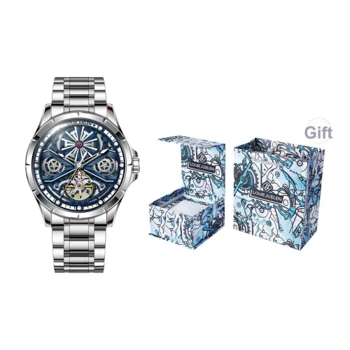 LOUIE JUELEN Автоматический Механический Механизм Мужские Часы 40 мм Черный