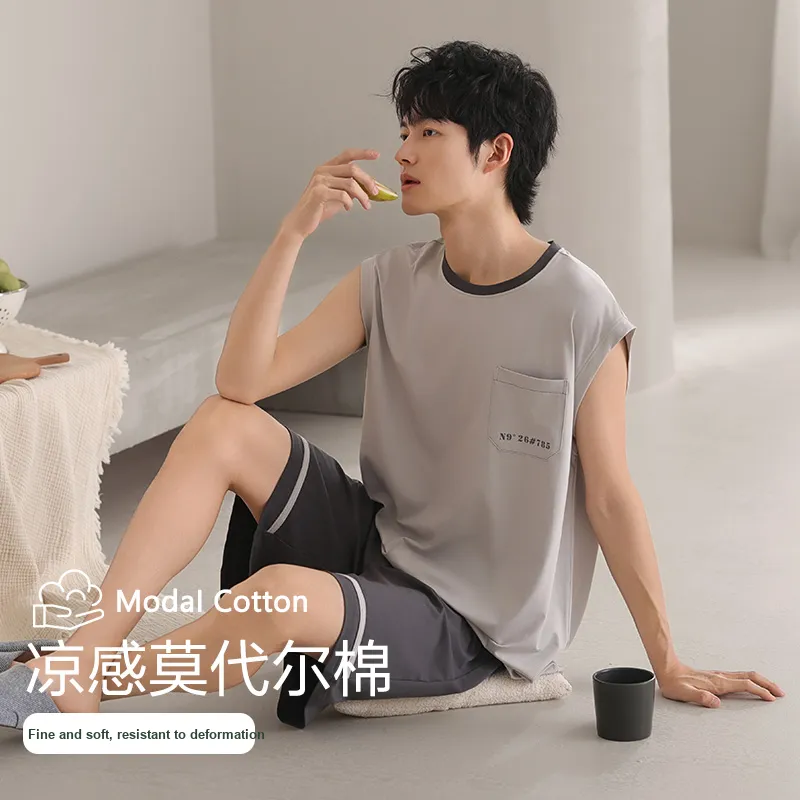 XIA.WA.ZHI.XIU Pajama Set Men's Gift Box Set Image Color-1