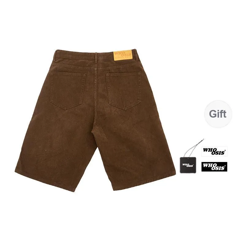WHOOSIS Cargo Shorts Unisex Dark Brown-1