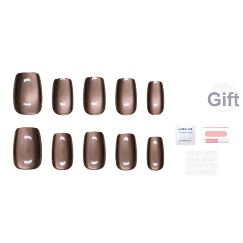 SEVERLAND False Nail Короткий Черный Коричневый Кошачий глаз Однотонный