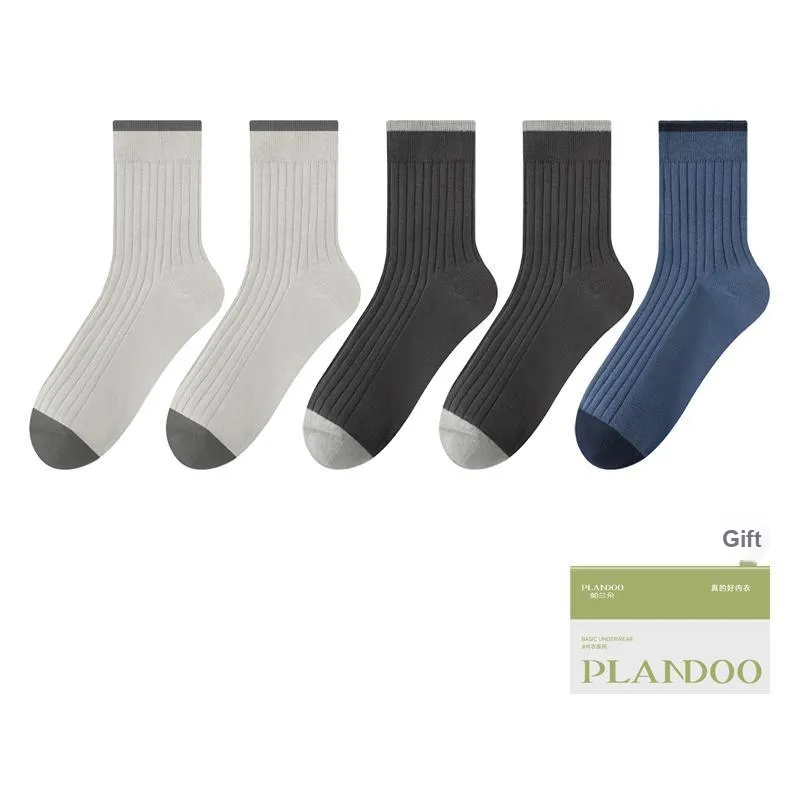 PLANDOO Mid Calf Socks Men's Shopping Bag 5 Pack-19