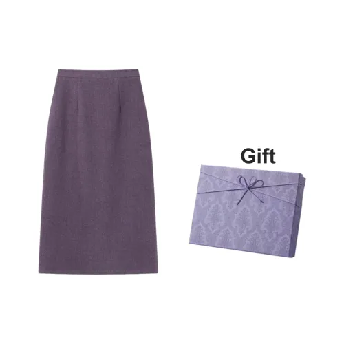 DITB Фиолетовый Женские Повседневные Длинные Юбки