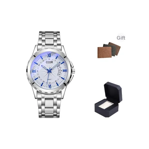 COJR Кварцевый механизм сплав ремешок мужские часы белый циферблат