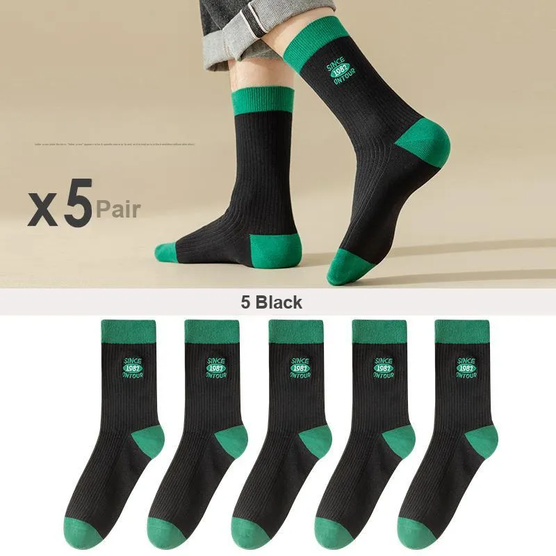 Lan Miao Mid Calf Socks Men's 5 Pack-15