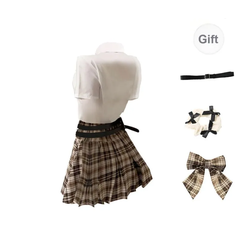 TURN UP Skirt Set Women's White+Khaki-1