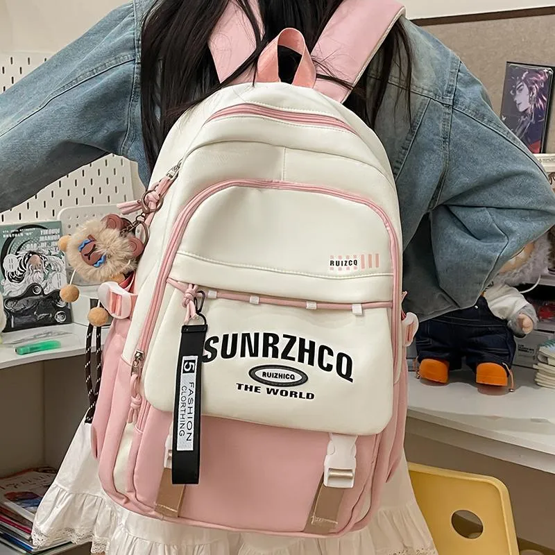 Single Warehouse Oxford Backpack Regular Unisex Black/Red/Khaki/Gray/Purple/Pink-2