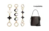 Coach Mollie Gold-Tone Black Moon Round Buckle 16cm+Gold-Tone Four-Leaf Clover Heart Buckle 17cm+Gold-Tone Black White Four-Leaf Clover Round Buckle 14cm