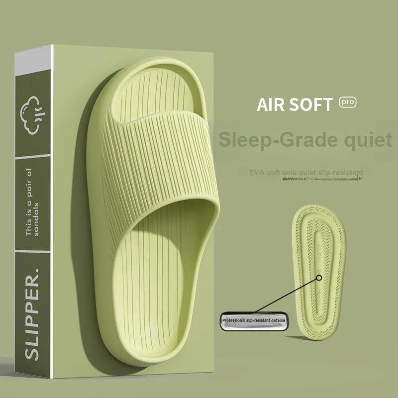 Foot Recreation Summer Minimalist Style Vertical Stripes Eva Anti Slip And Wear Resistant Slippers Home Slippers Unisex-14