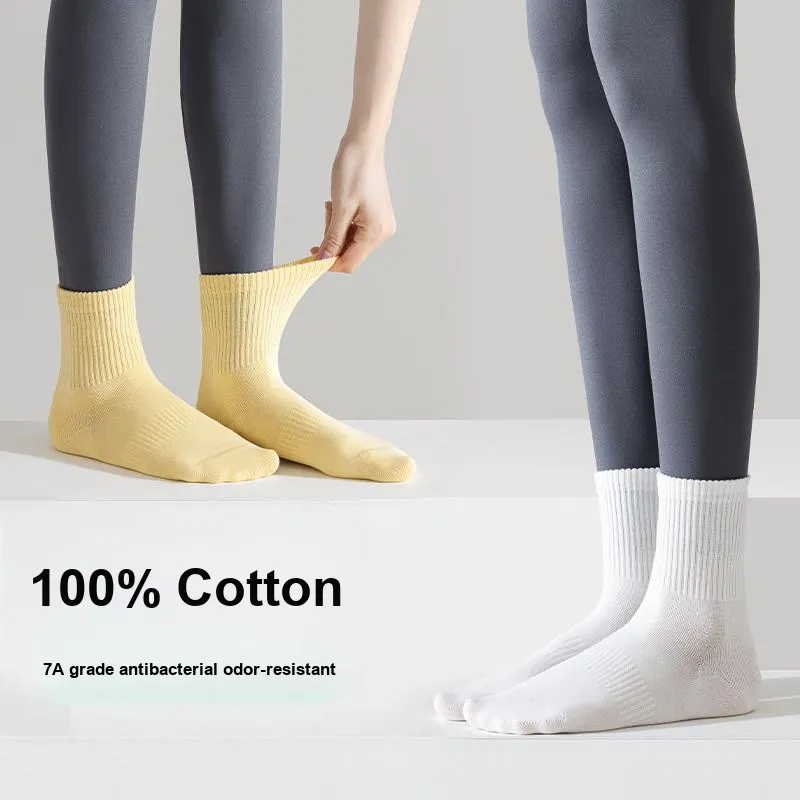 H YXIANG Mid Calf Socks Women's 5 Pack-3