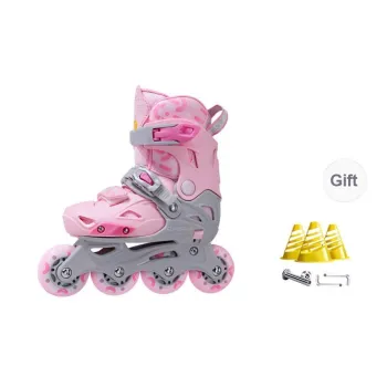 Papaison Inline Skates Carbon Steel PU PP Casual Shopping Unisex S/M/L Pink/Blue
