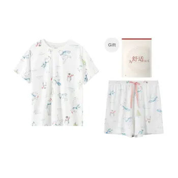 Red Beans At Home Pajama Set Women's Ecru