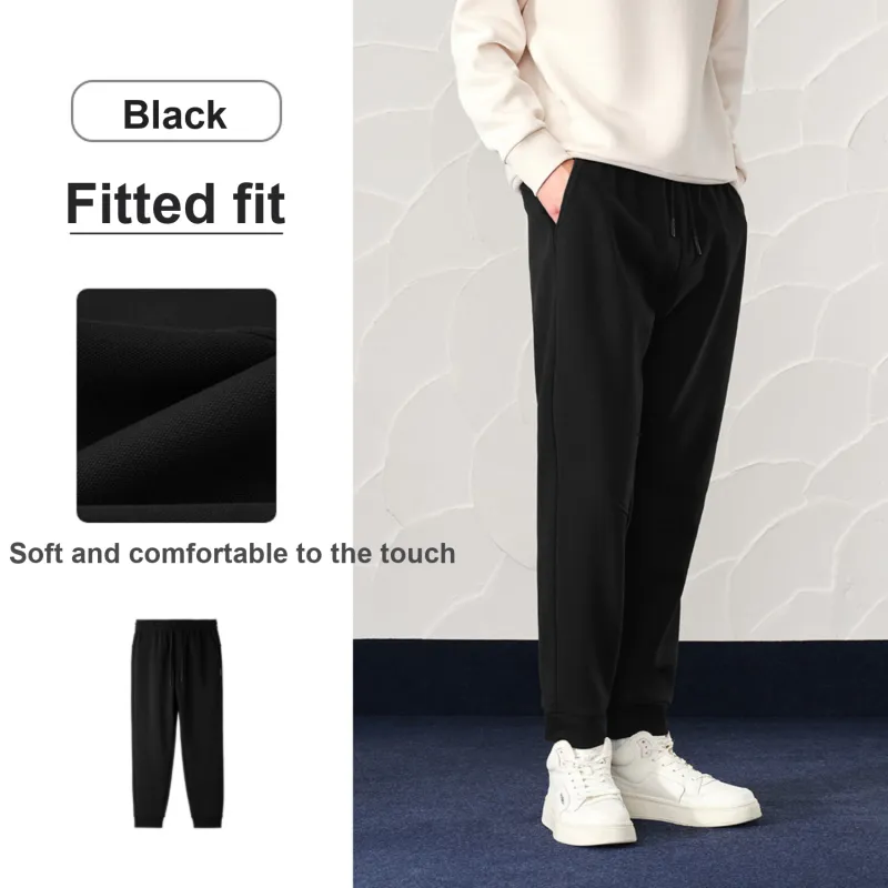 HLA Knitted Sweatpants Men Black 78-3
