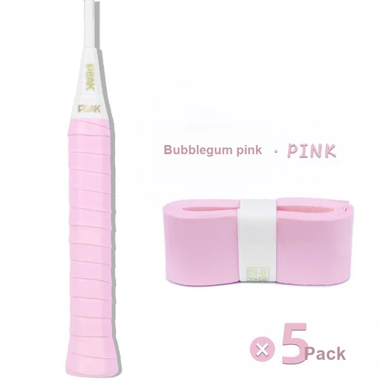 PEAK Badminton Grip Tape Polyurethane + Non-woven Fabric Professional Training Flat Rubber Thin 2/5/10 Pack-46