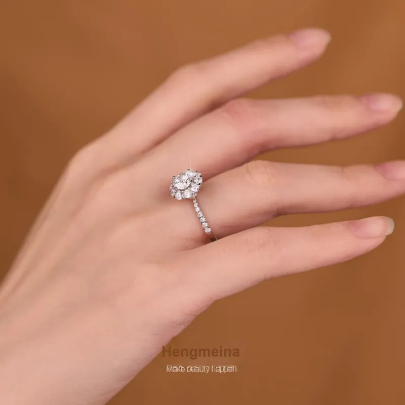 HENGMEINA 925 Silver Mohsunnite Rings Unisex-3