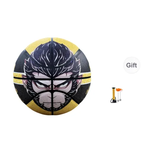 THREEHUAN PU Basketball Black Gold Size 7 Training Match Unisex