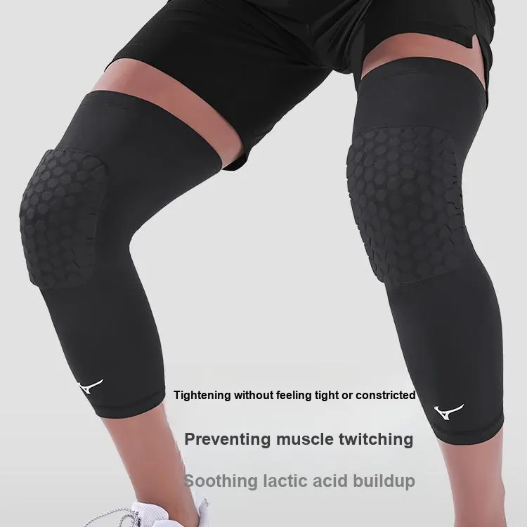 Mizuno Running Tennis Badminton Unisex Polyester Elastane Silicone Knee Pads-1