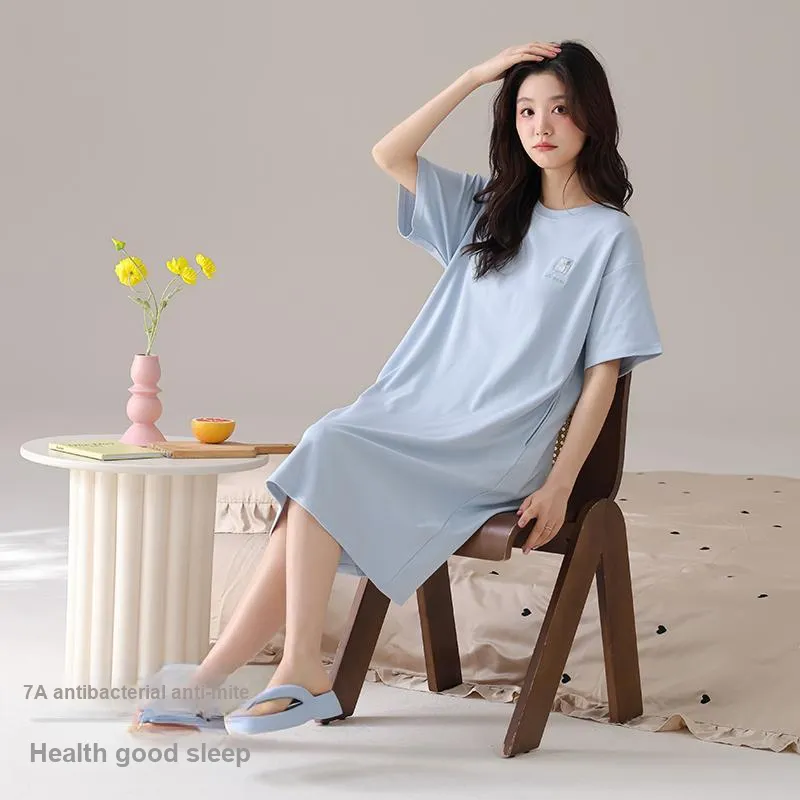 FENTENGCARE Nightgown Women's Sky Blue-4