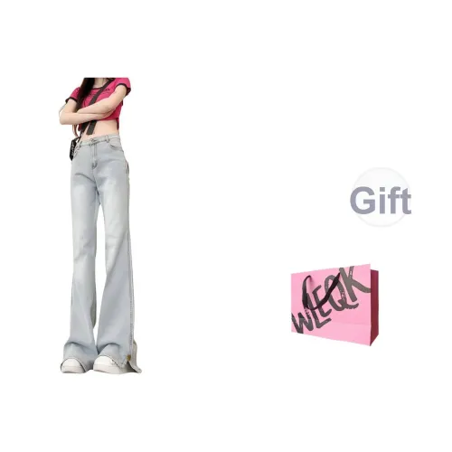 WLEQK Светло-синие женские джинсы