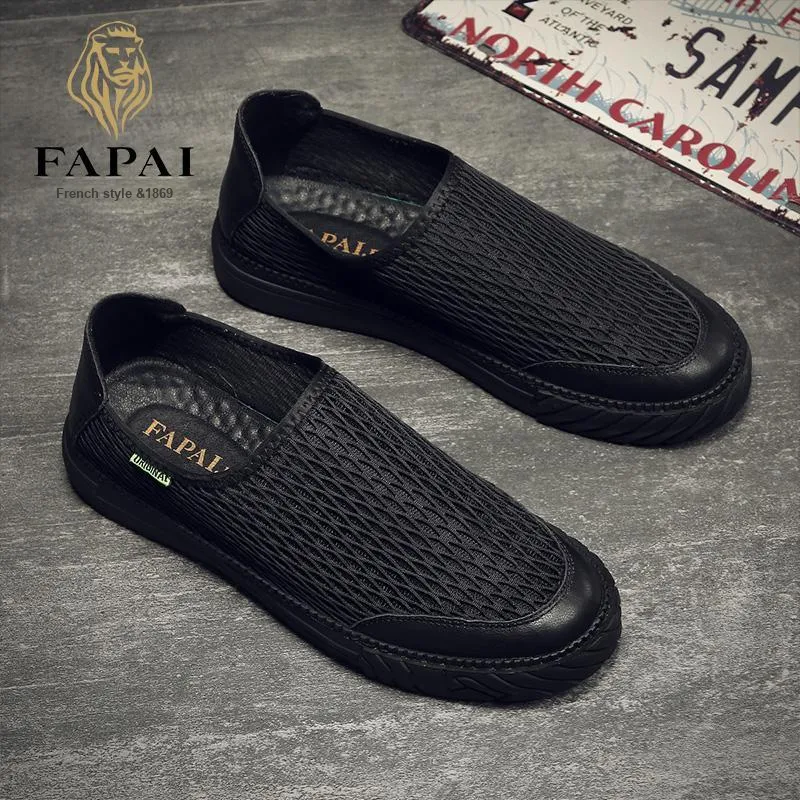 FAPAI Abrasion Resistant Low Top Casual Shoes Men's Black-1