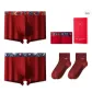 2 Pack Burgundy (Auspicious Dragon and Phoenix+Luck on Your Side)+2 Pack (Fortune Socks)