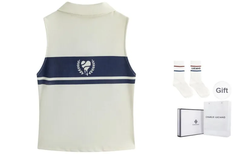 Charlie Luciano Tank Top Women's Ecru Giveaway Box+Socks-1