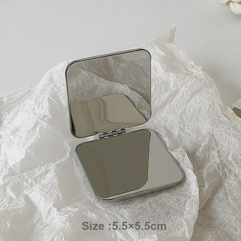 Gentle Welcome Handheld Double Sided Pocket Mirror Portable Travel Makeup Mirror Small Mirror-5
