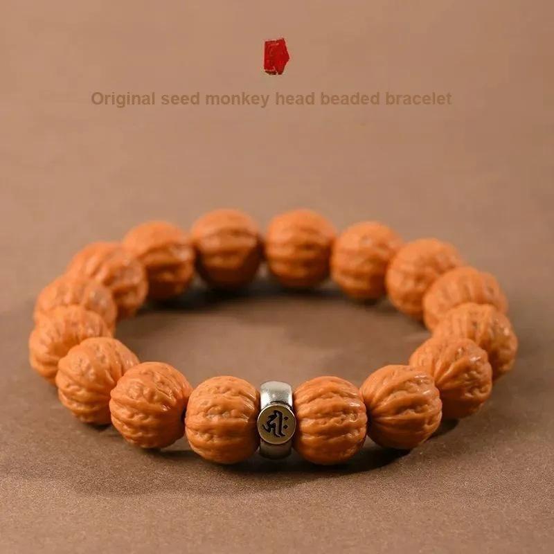 Harf Monkey Head Walnut Bracelets Unisex-4