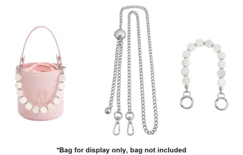 Luxury Care Artisan Workshop Bag Straps Silver Adjustable Crossbody 130cm Chain+Pearl Handle Chain 30cm