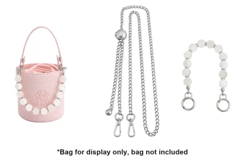 Luxury Care Artisan Workshop Bag Straps Silver Adjustable Crossbody 130cm Chain+Pearl Handle Chain 30cm