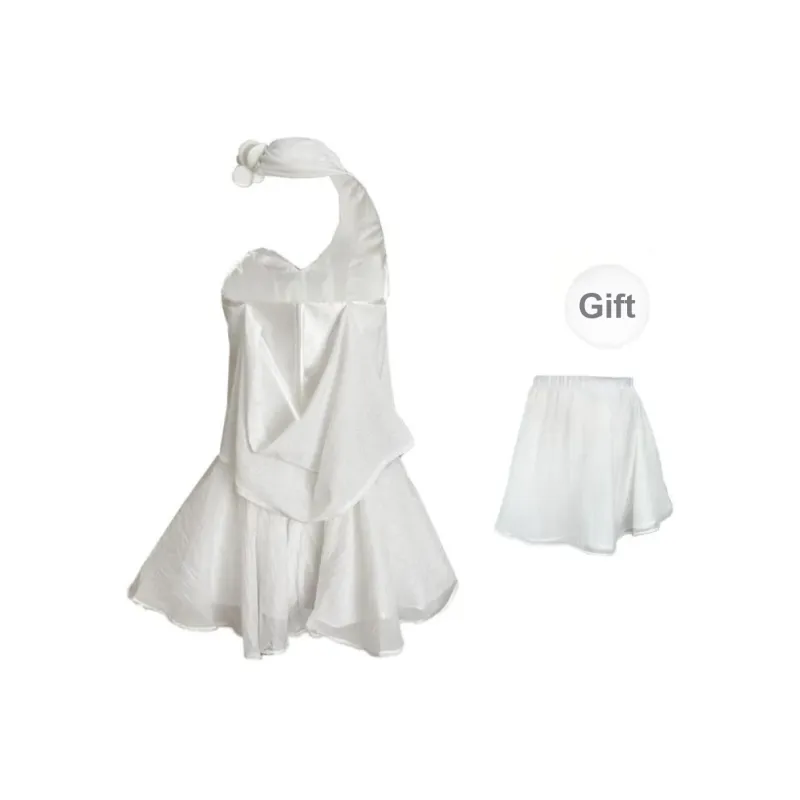 QYPRF Sleeveless Dresses Women's White Set-1
