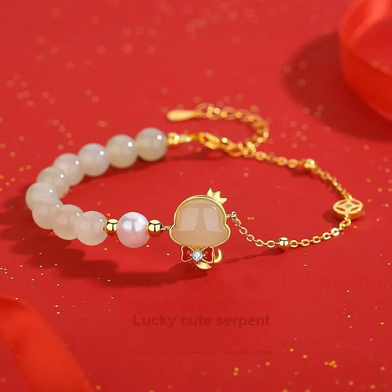 WEITIANXUAN Hetian Jade Bracelets Pale Greenish White Jade Women's-1