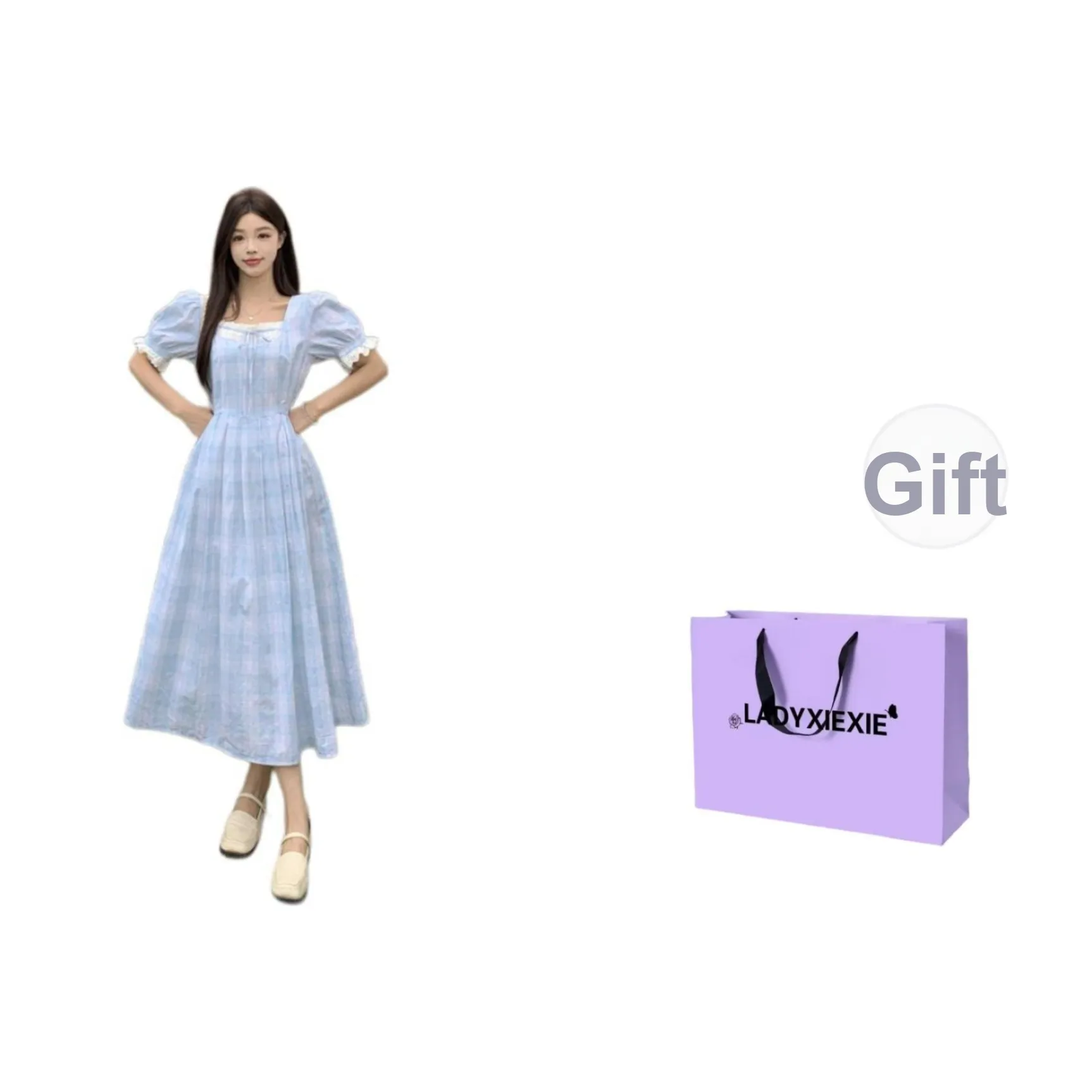 LADYXIEXIE Изображение Цвет Женские Короткие Платья с Короткими Рукавами