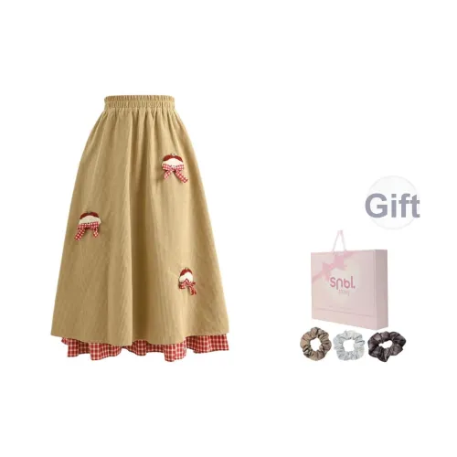 SNBL Хаки Женские Повседневные Длинные Юбки