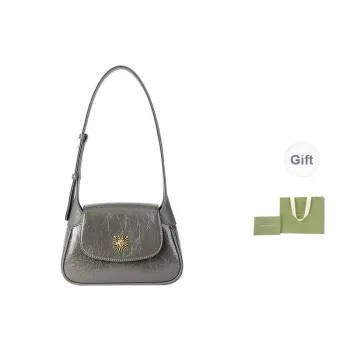 VANESSA HOGAN Helios Series Cow Leather Shoulder Bag Regular Women's Red/Gray/Brown