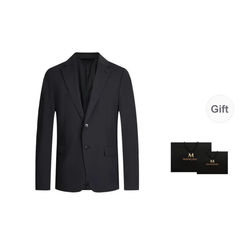 MANGANO Business Suit Men's Black Comes With Brand Shopping Bag-2