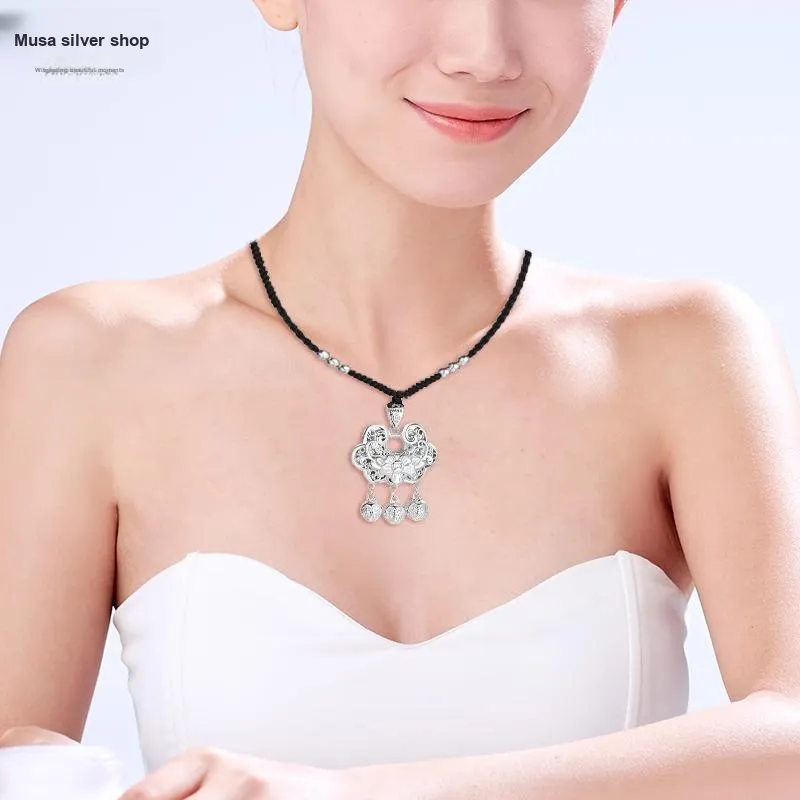 MIAOYINGE 999 Fine Silver Necklaces Women's-3