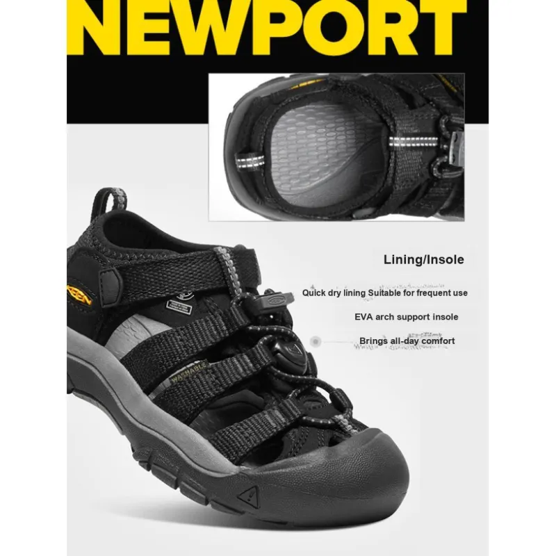 KEEN Newport H2 Low Top Kids' Outdoor Shoes Black Teenagers-2