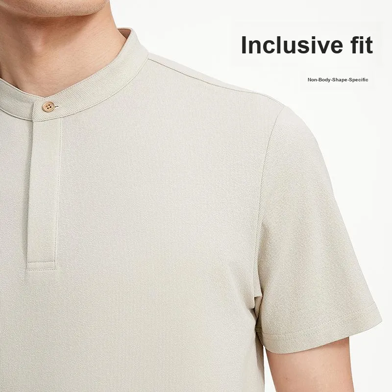 GOLDLION Yuanming Garden Series Spring Summer T Shirt Men's Multi Specification Apricot-2