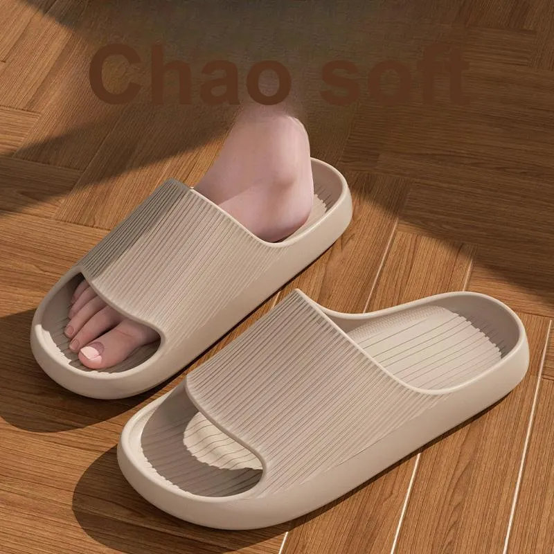 Foot Recreation Summer Minimalist Style Vertical Stripes Eva Anti Slip And Wear Resistant Slippers Home Slippers Unisex-18