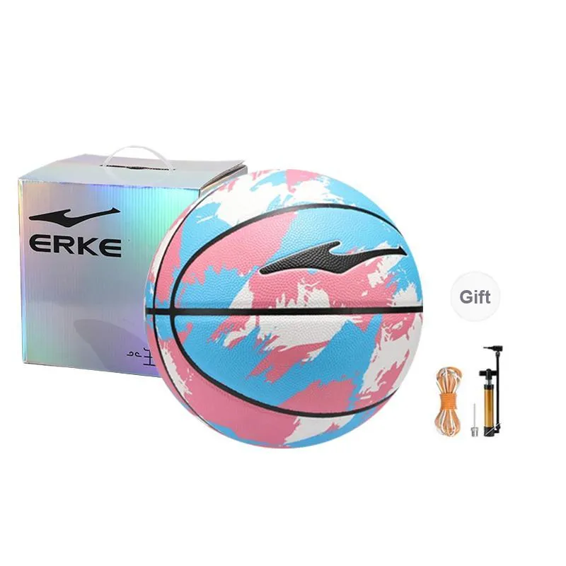 Erke PU Basketball Pink Blue Size 7 Training Unisex-2