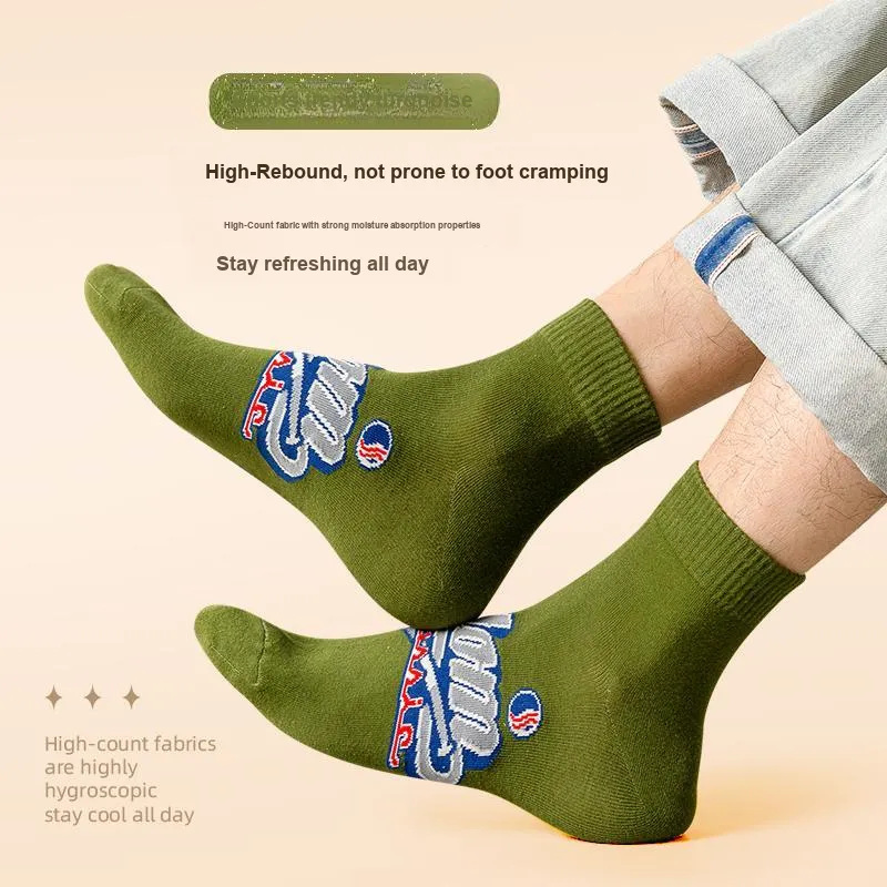 Yalu Mid Calf Socks Men's 5 Pack-2