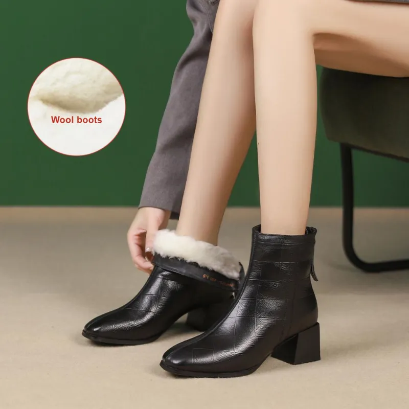 PIERCE GENTRY Ankle Boots Women's Black/Beige-4