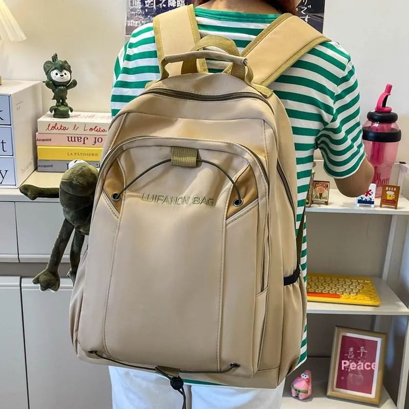 BRABOSTON Nylon Backpack Regular Unisex Blue/Khaki/Black/White-10