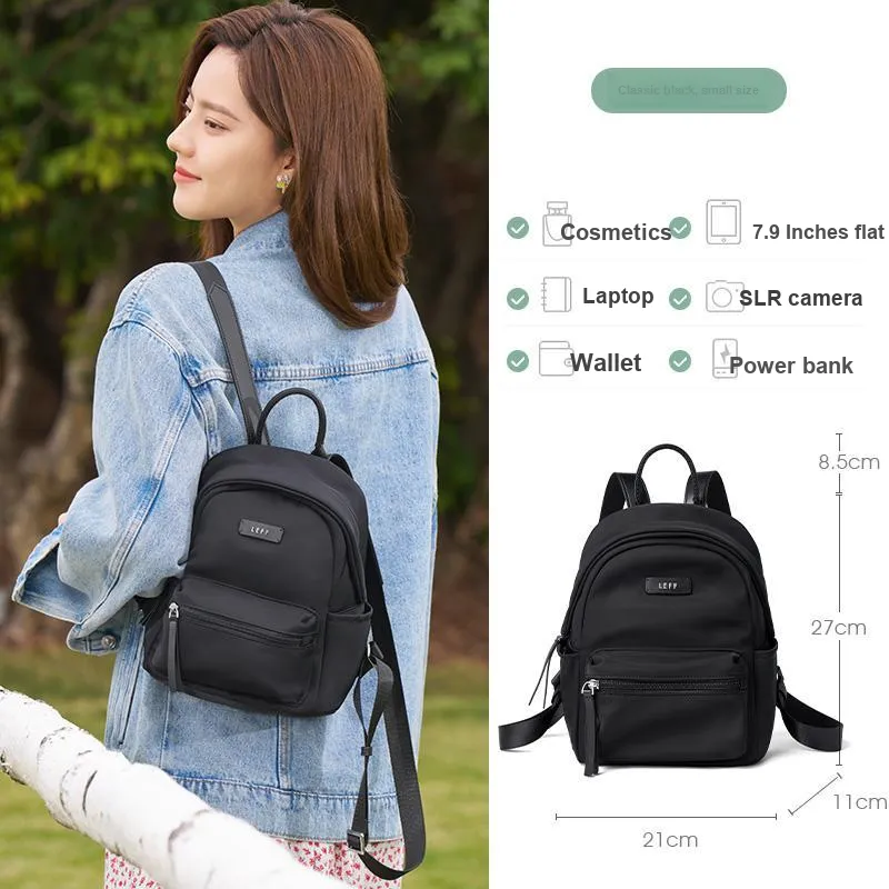 LEFF Water Repellent Fabric Backpack Women's Banxia Green/Classic Black/Dark Plum Sauce-8