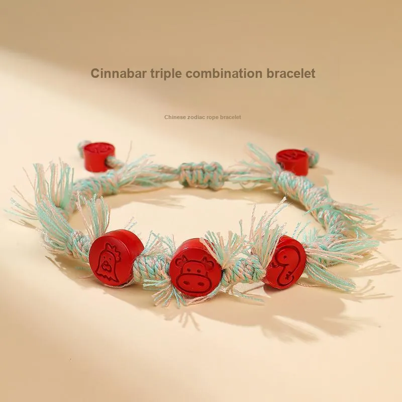 With The Heart Of The Jade Reconstructed Cinnabar Bracelets Unisex-21