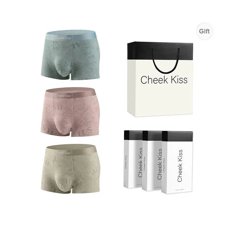 Cheekkiss Underpants Men's New Arrival Breathable Antibacterial Seamless Men's Boxer Shorts 3 Pack-7