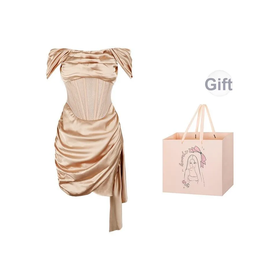 BSEVENI Женские Платья с Короткими Рукавами